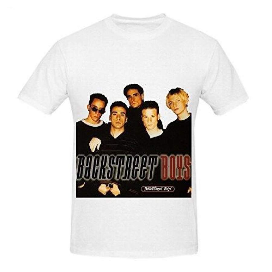 The Backstreet Boys Backstreet Boys Funk Mens Crew Neck Cotton Tee Shirts White