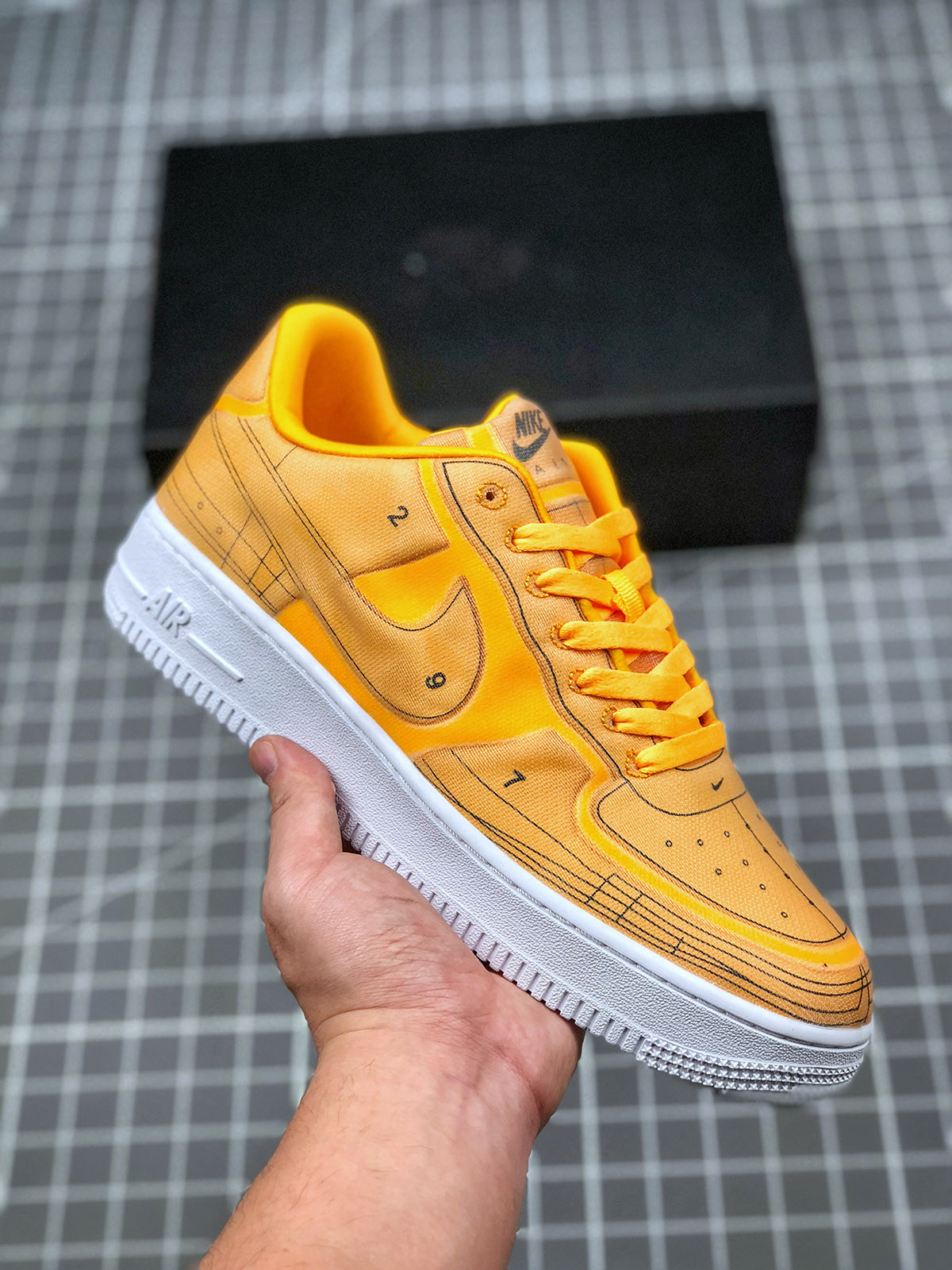 Nike Air Force 1 LX Blueprint Laser OrangeBlack-White 5340131