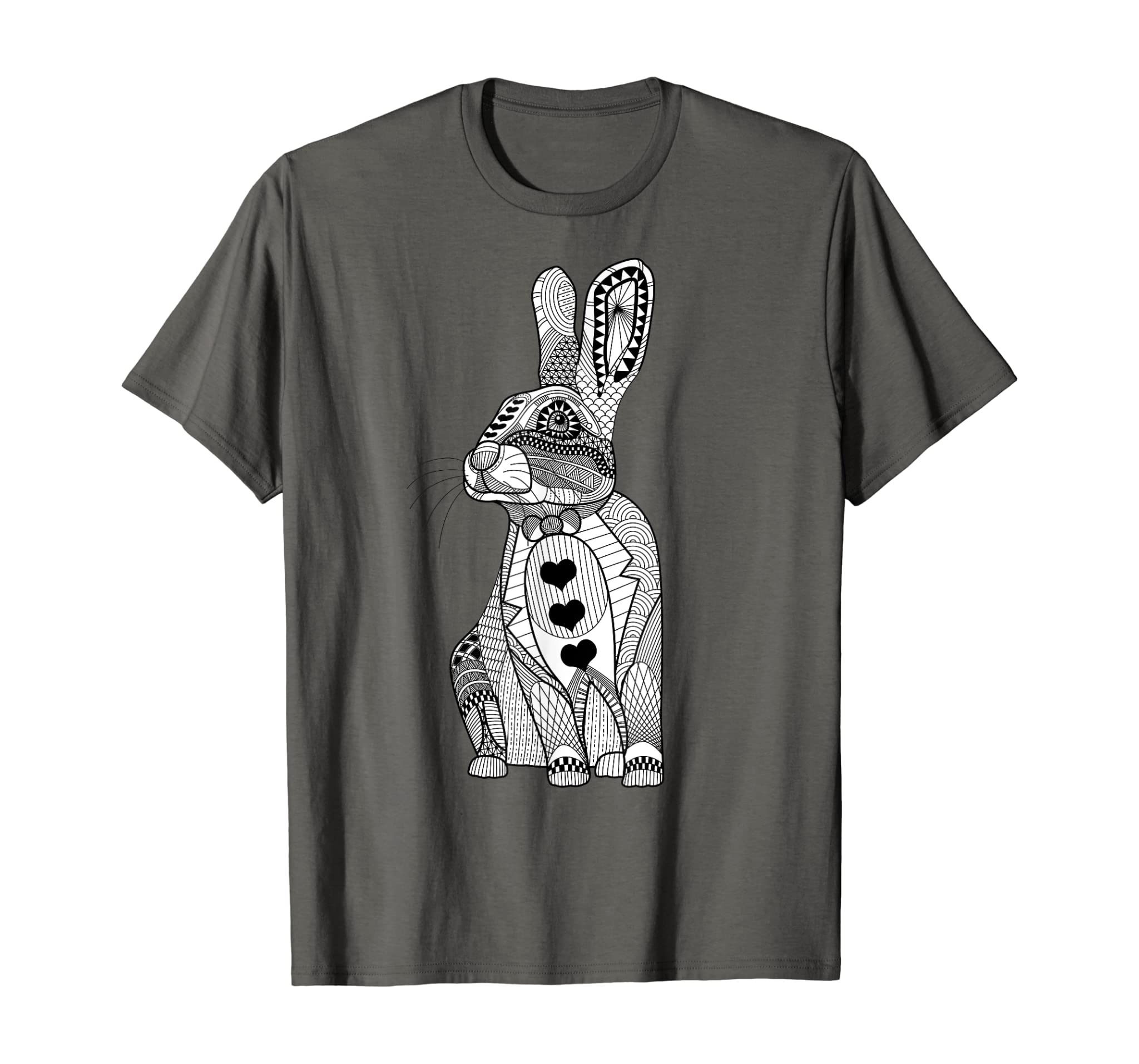 Rabbit Tattoo Tattooed Easter Bunny Rabbits Black & White T-Shirt