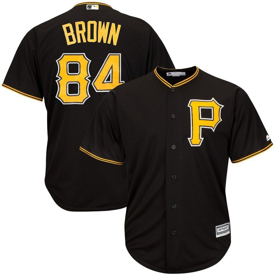 Antonio Brown Pittsburgh Pirates Majestic X MLB Crossover Cool Base Player Jersey Black 2019