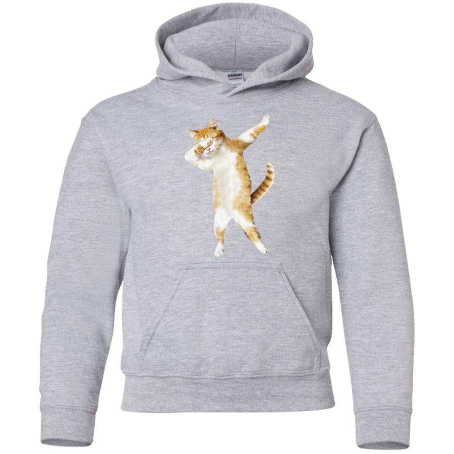 AGR Dabbing Cat Kitten Funny Dab Tee Cool Dance Kitty Youth Pullover Hoodie