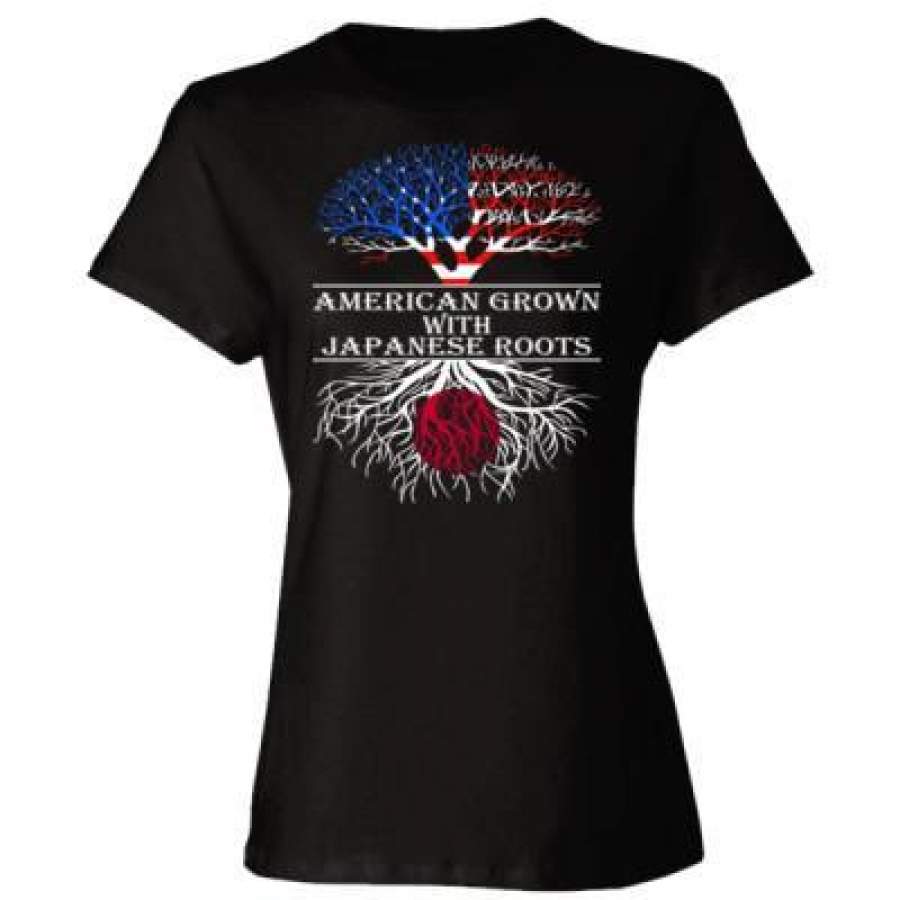 AGR American Grown With Japanese Roots – Ladies’ Cotton T-Shirt