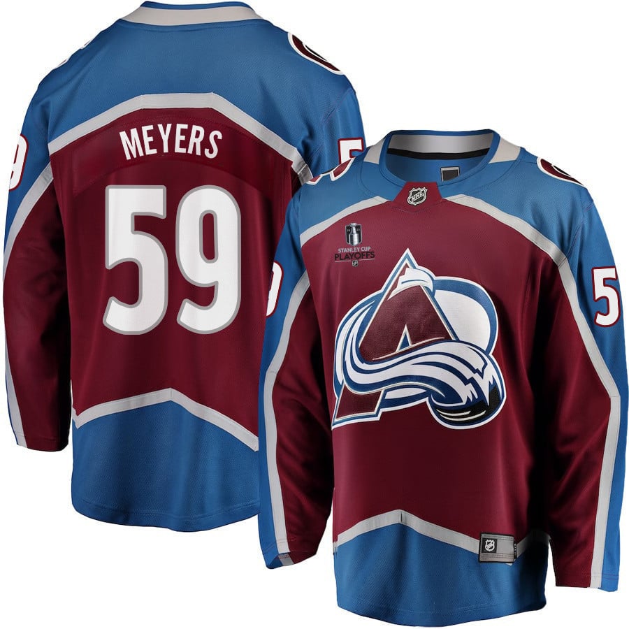 Ben Meyers 59 Colorado Avalanche Stanley Cup 2023 Playoffs Patch Home Breakaway Men Jersey – Burgundy