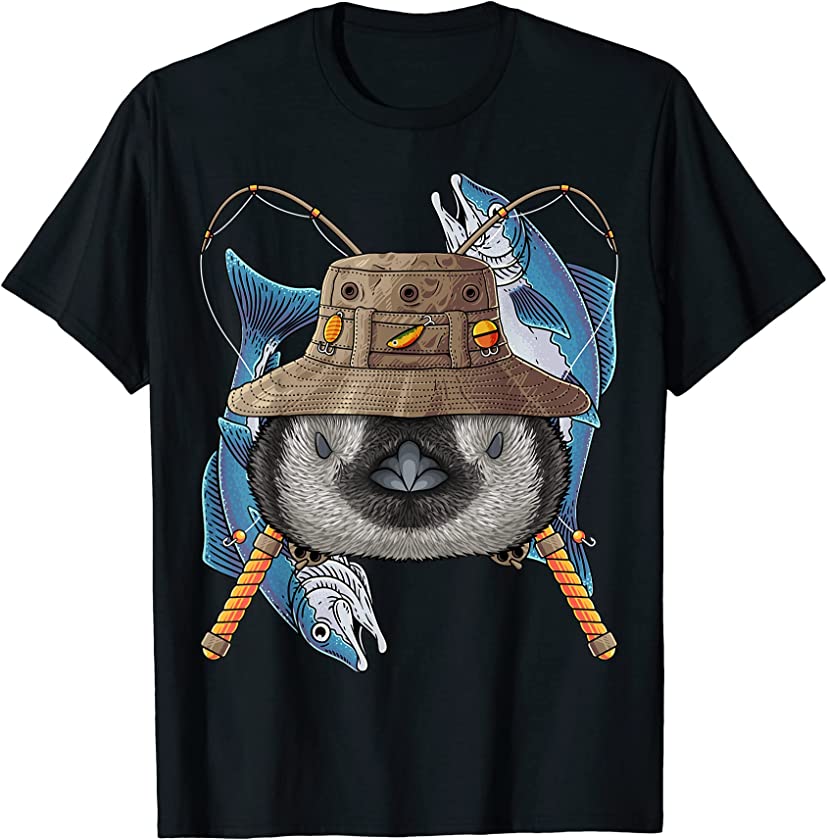 Fishing Penguin Outdoor Fisherman Animal Cute Fly Fishing T-Shirt