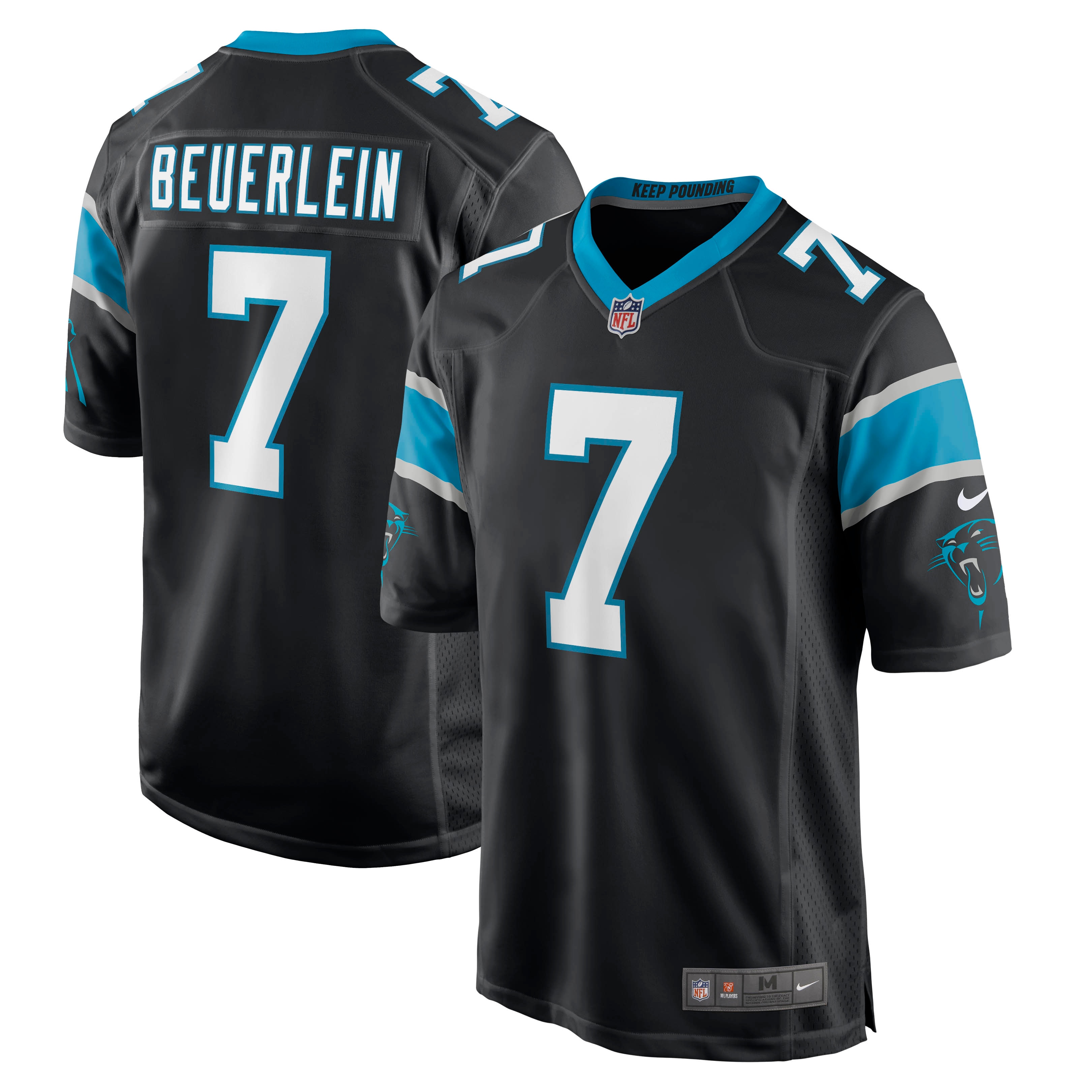 Men’s Carolina Panthers Steve Beuerlein Black Retired Player Jersey