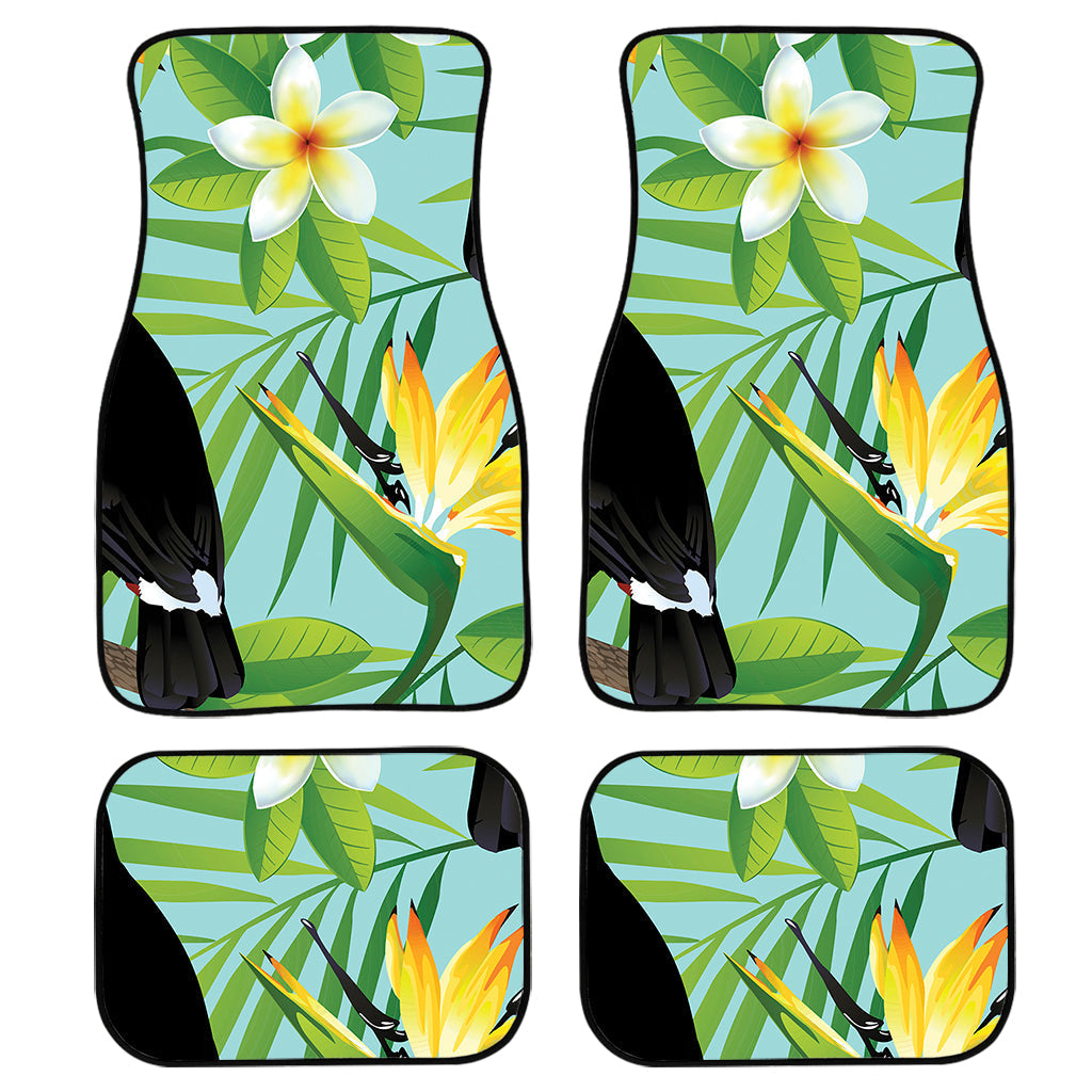 Aloha Keel-Billed Toucan Print Front And Back Car Floor Mats, Front Car Mat