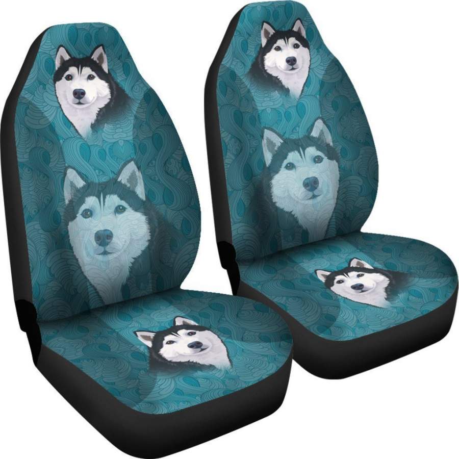 Husky Blue Car Seat Covers For Dog Lover HH10