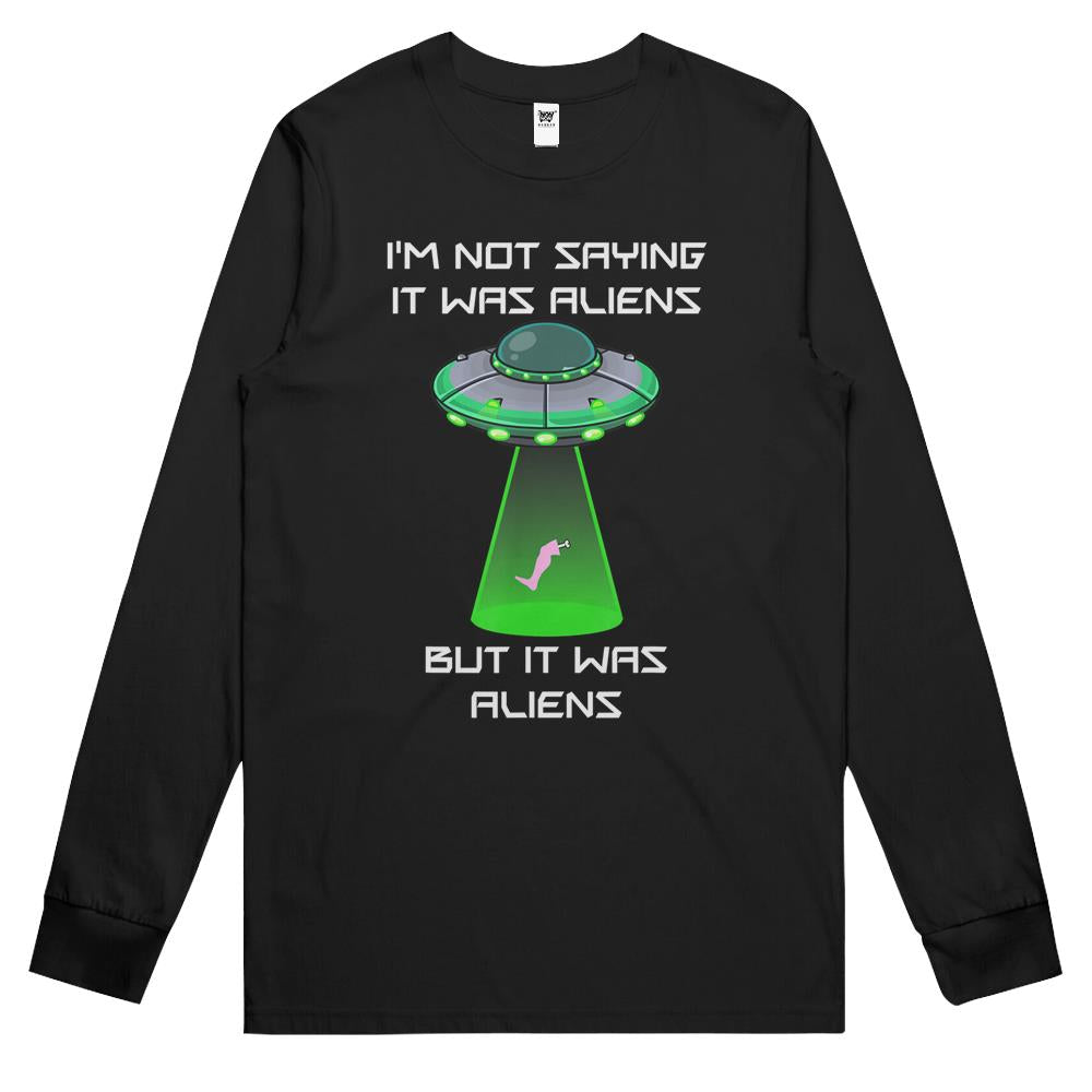 Funny Amputee Leg Foot Amputation Ufo Alien Abduction Joke Long Sleeve T Shirts