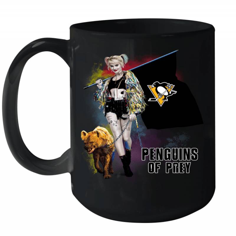 Harley Quinn flag Pittsburgh Penguins Of Prey Ceramic Mug 15oz