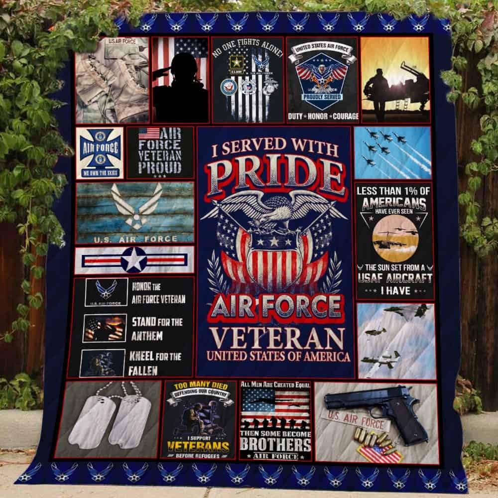 Air Force Veteran 3D Quilt Blanket HGM49