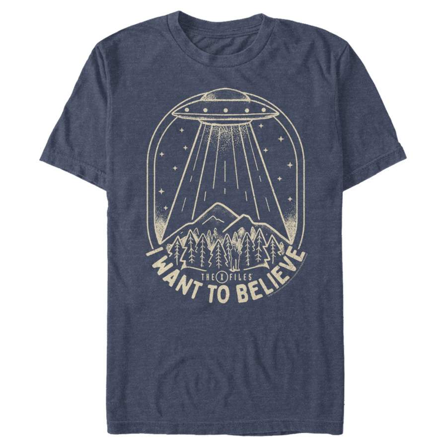 The X-Files Men’s Want to Believe UFO  T Shirt