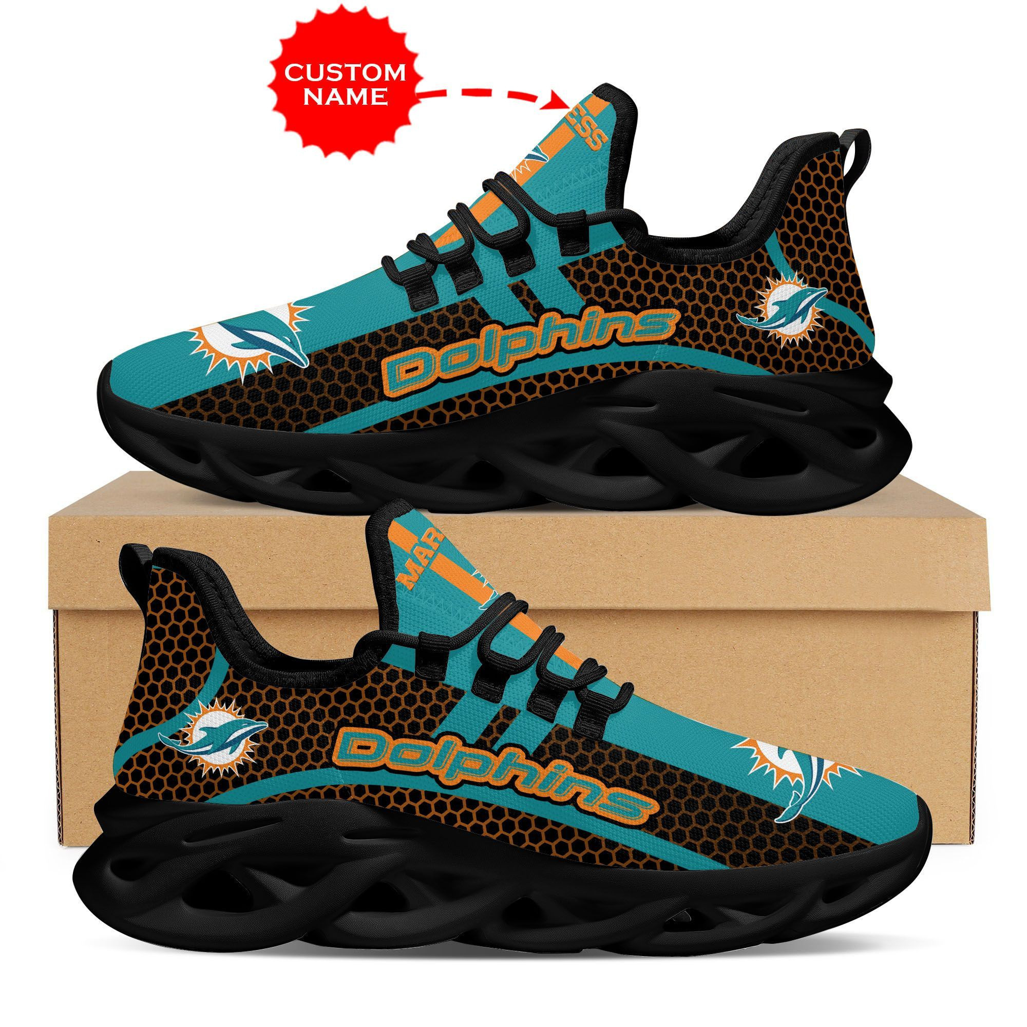 Miami Dolphins Shoes Max Soul Luxury  Custom Name 06 M3Rtt0300