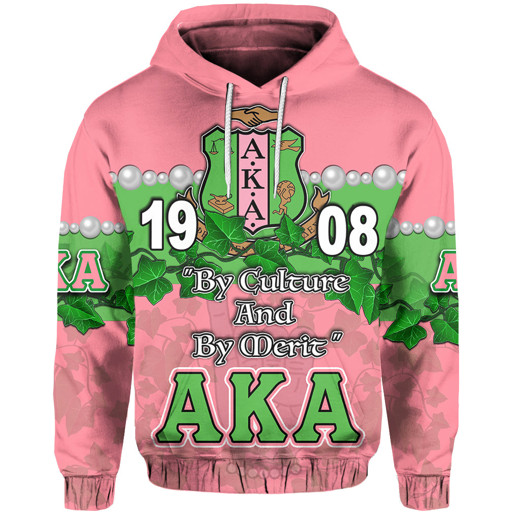 Alpha Kappa Alpha Hoodie Ivy Leaf Pink Style Lt6