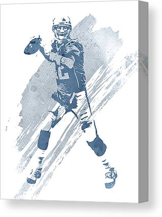 Tom Brady New England Patriots Water Color Art 3 Joe Hamilton Canvas Print