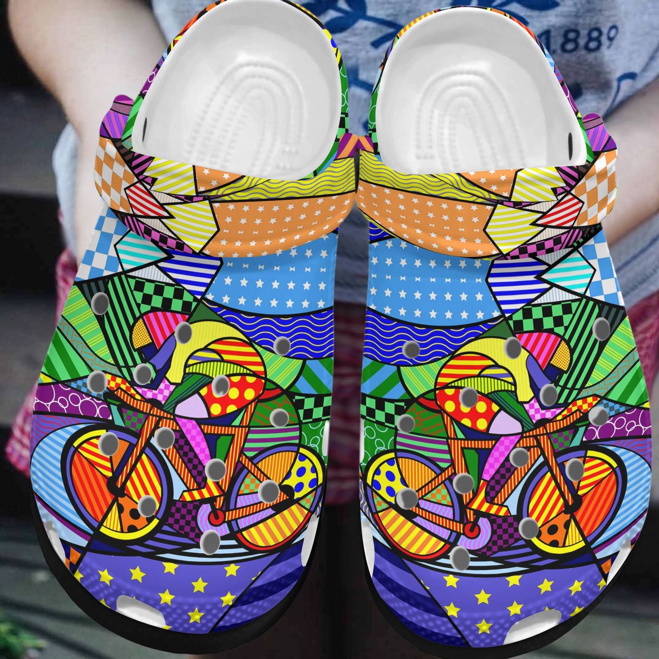 Cycling Personalized Clog, Custom Name, Text, Color, Number Fashion Style For Women, Men, Kid, Print 3D Cycling Art