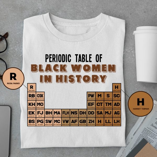 Periodic Table Of Black Women In History T-Shirt Black History Month Shirt Hn