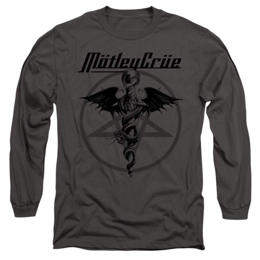 Motley Crue Dr. Devil Long Sleeve Charcoal T-Shirt