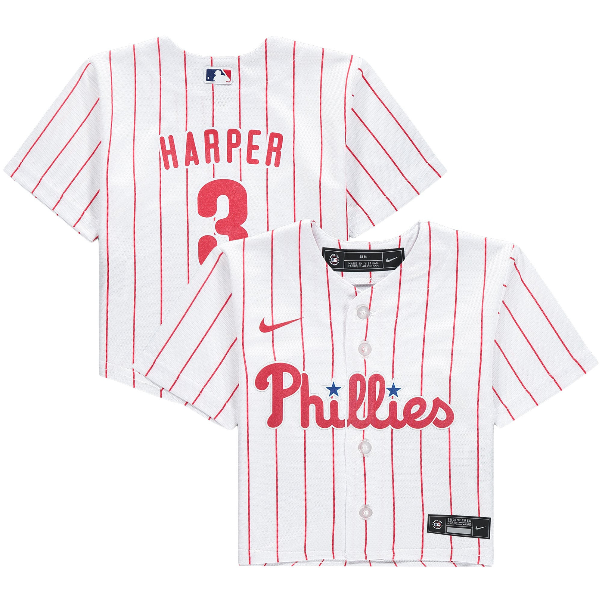 Bryce Harper Philadelphia Phillies Infant Home Replica Player Jersey – White MLB