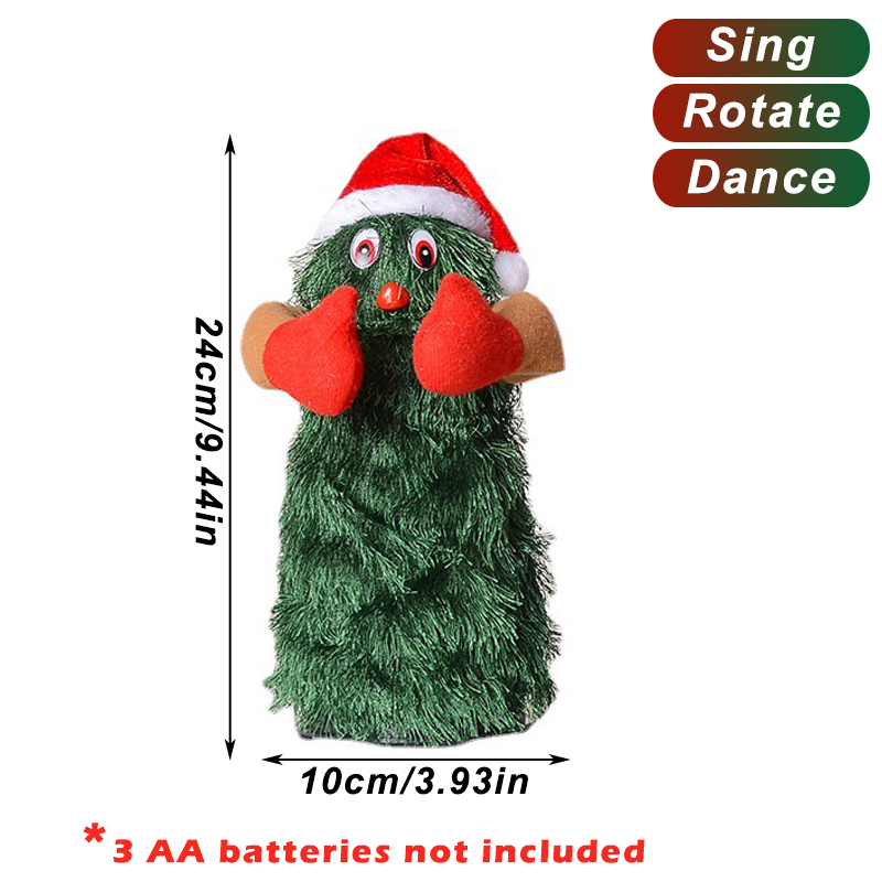 Christmas Tree Electric Toy Plush Toy Doll Musical Santa Claus Fun Toy Christmas Decoration Kids Dancing Singing Xmas Gifts Alx