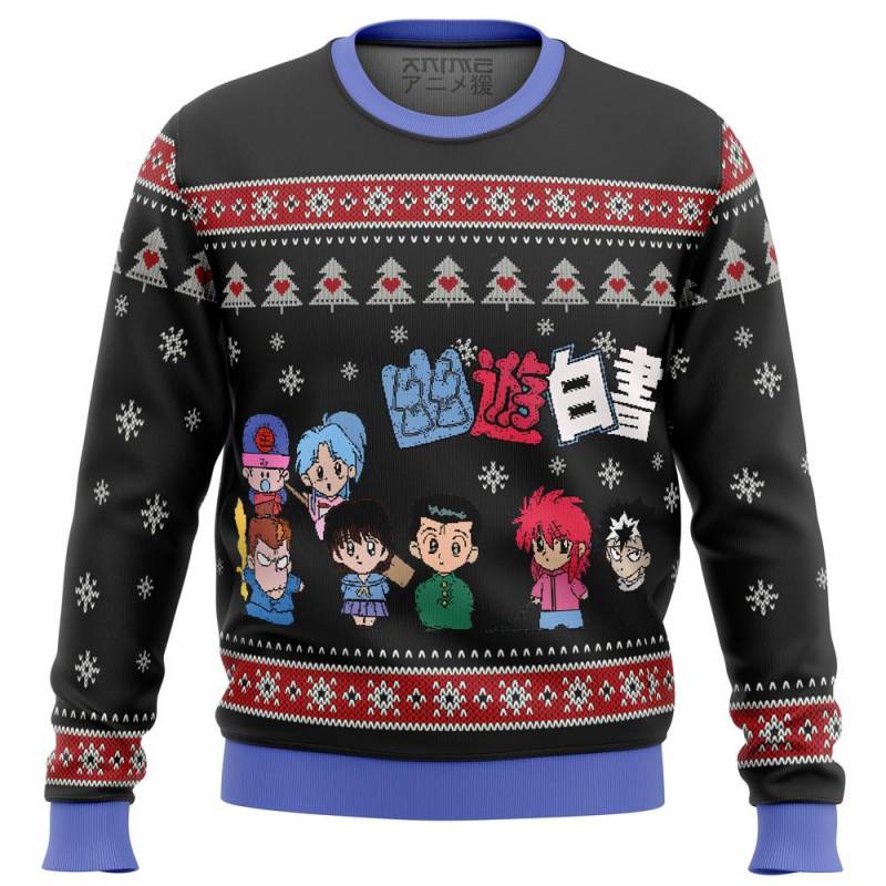 Ghost Fighter Yu Yu Hakusho Chibis Premium Ugly Christmas Sweater