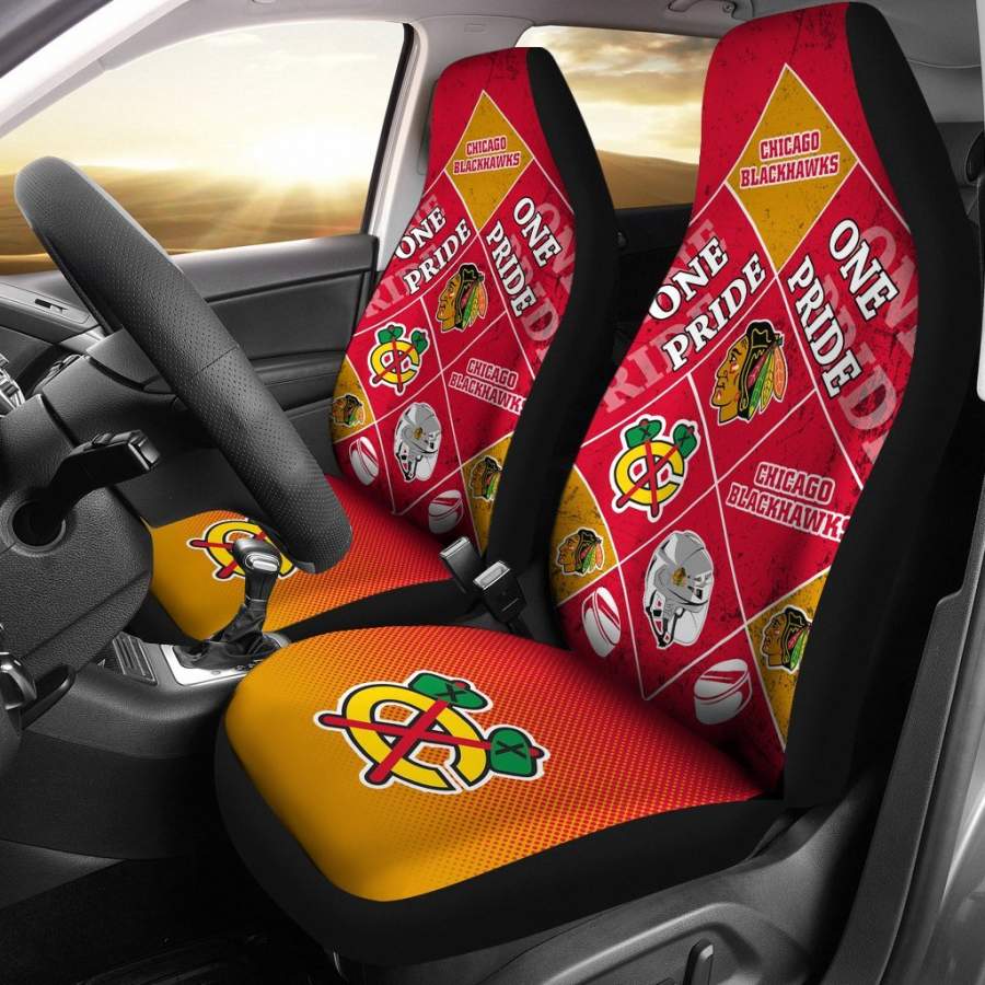 Colorful Pride Flag Chicago Blackhawks Car Seat Covers