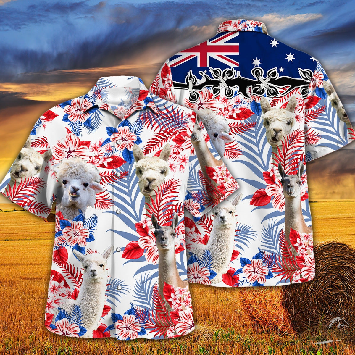 Llama Australia Flag Hawaii Hawaii Shirt For Men Women Ha4403