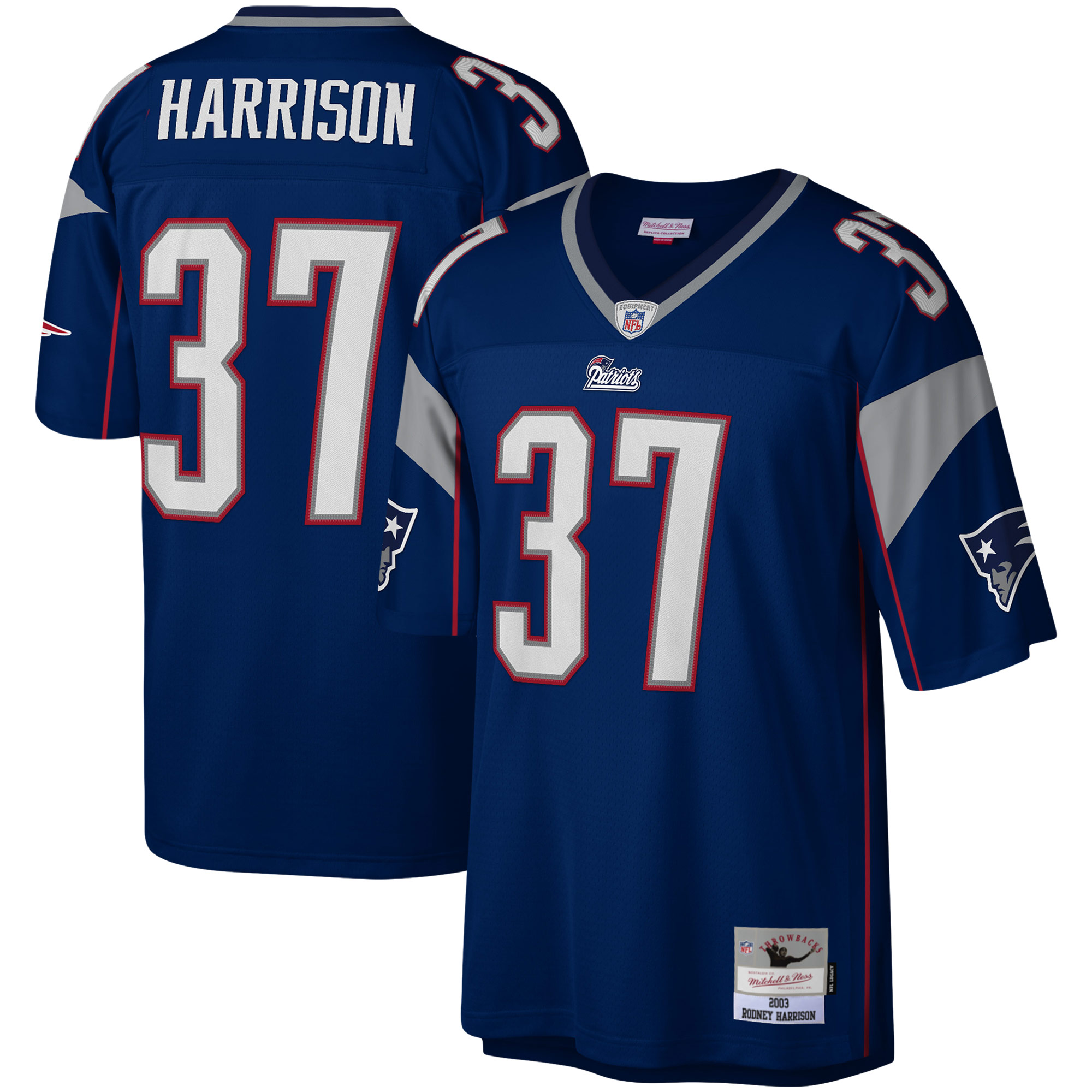 Men’s New England Patriots Rodney Harrison Mitchell & Ness Navy Legacy Jersey