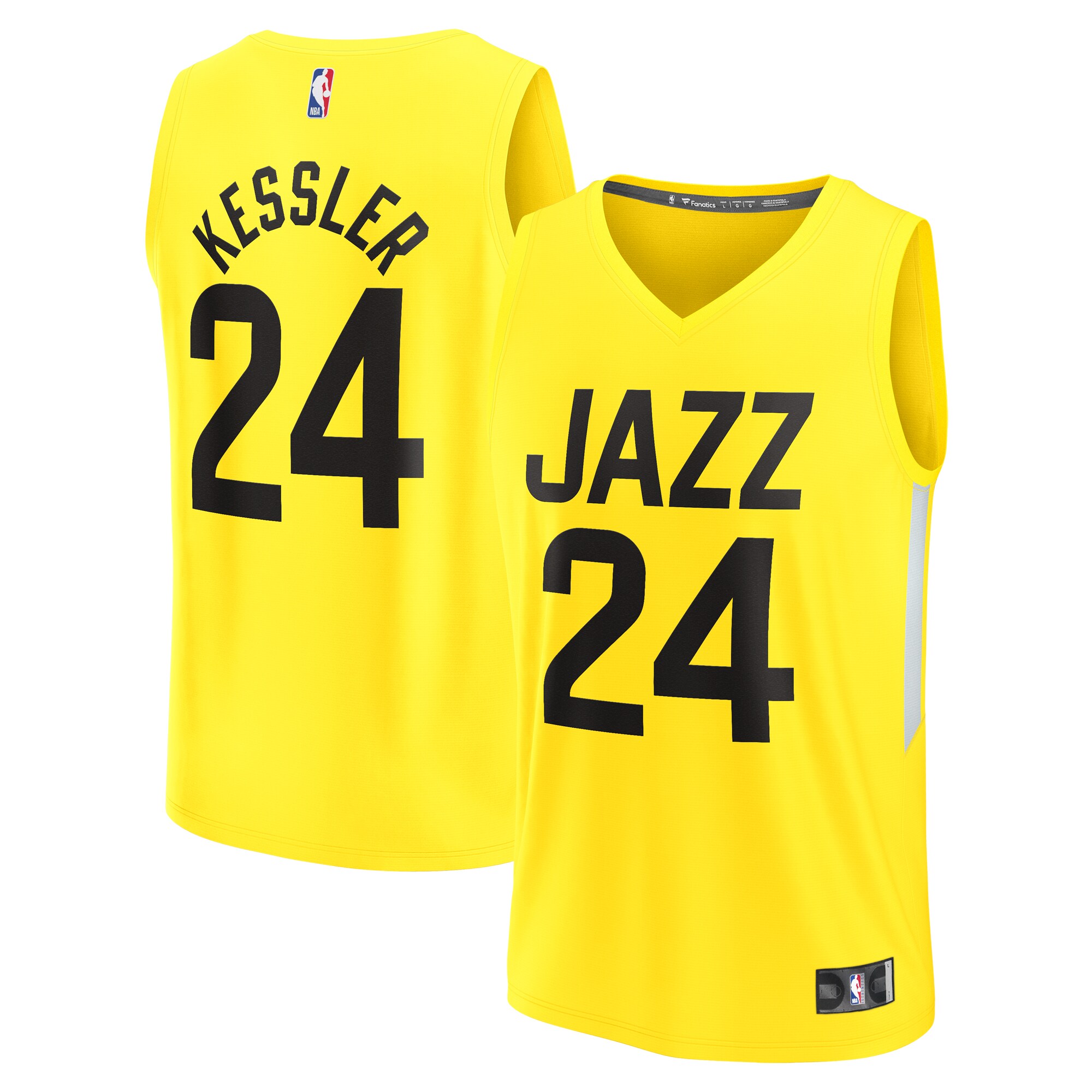 Walker Kessler Utah Jazz Branded Youth Fast Break Player Jersey – Icon Edition – Yellow