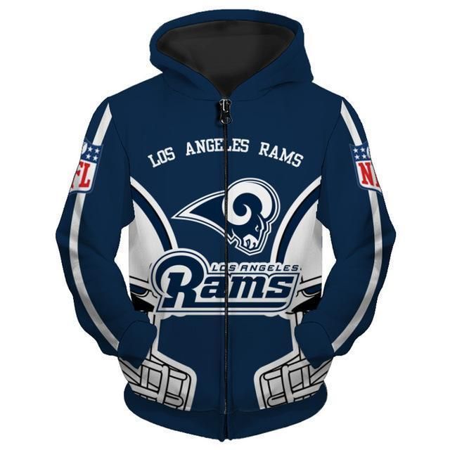 Mens Los Angeles Rams Hoodies Cheap 3D Sweatshirt Long Sleeve