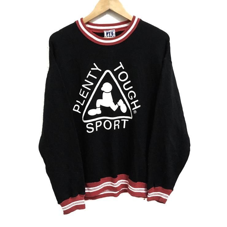 Rare Beaucoup Difficile Sport Gros Logo Couleur Noire Collier Ras Du Cou Pulls Pull Pull Grande Taille Shirt