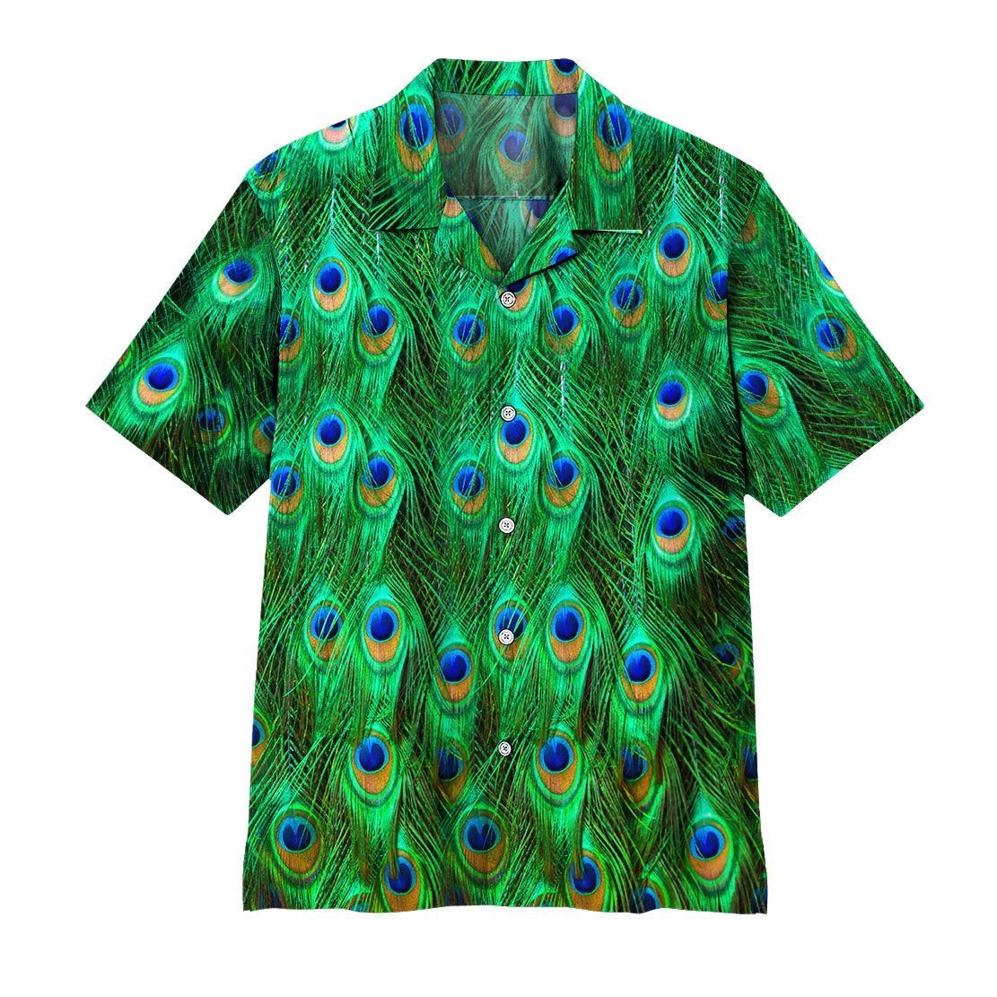 Gearhuman Peacock Hawaiian Beach Summer Shirt Ha35380