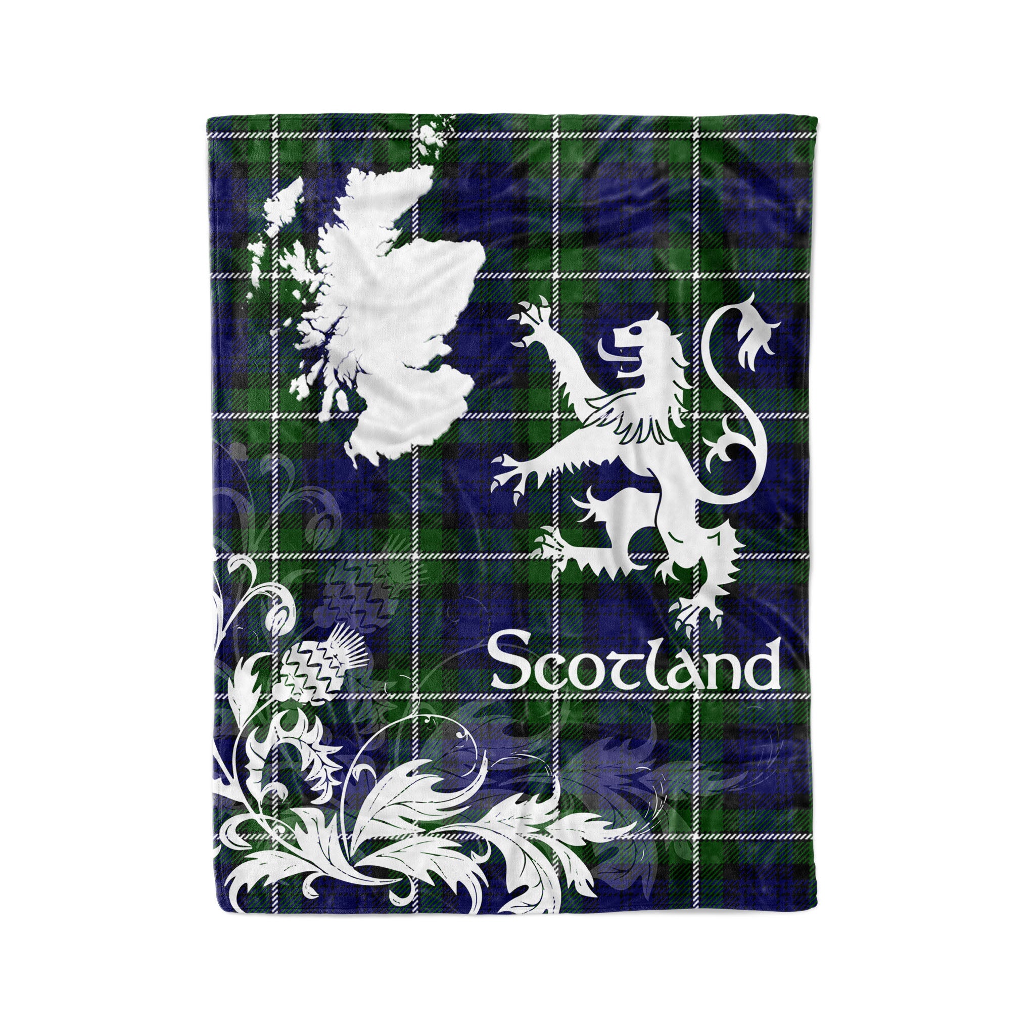 Tartan Plaid Fleece Blanket Tartan Blanket Thistle And Lion Scottish Clan Meldrum Plaid Blanket