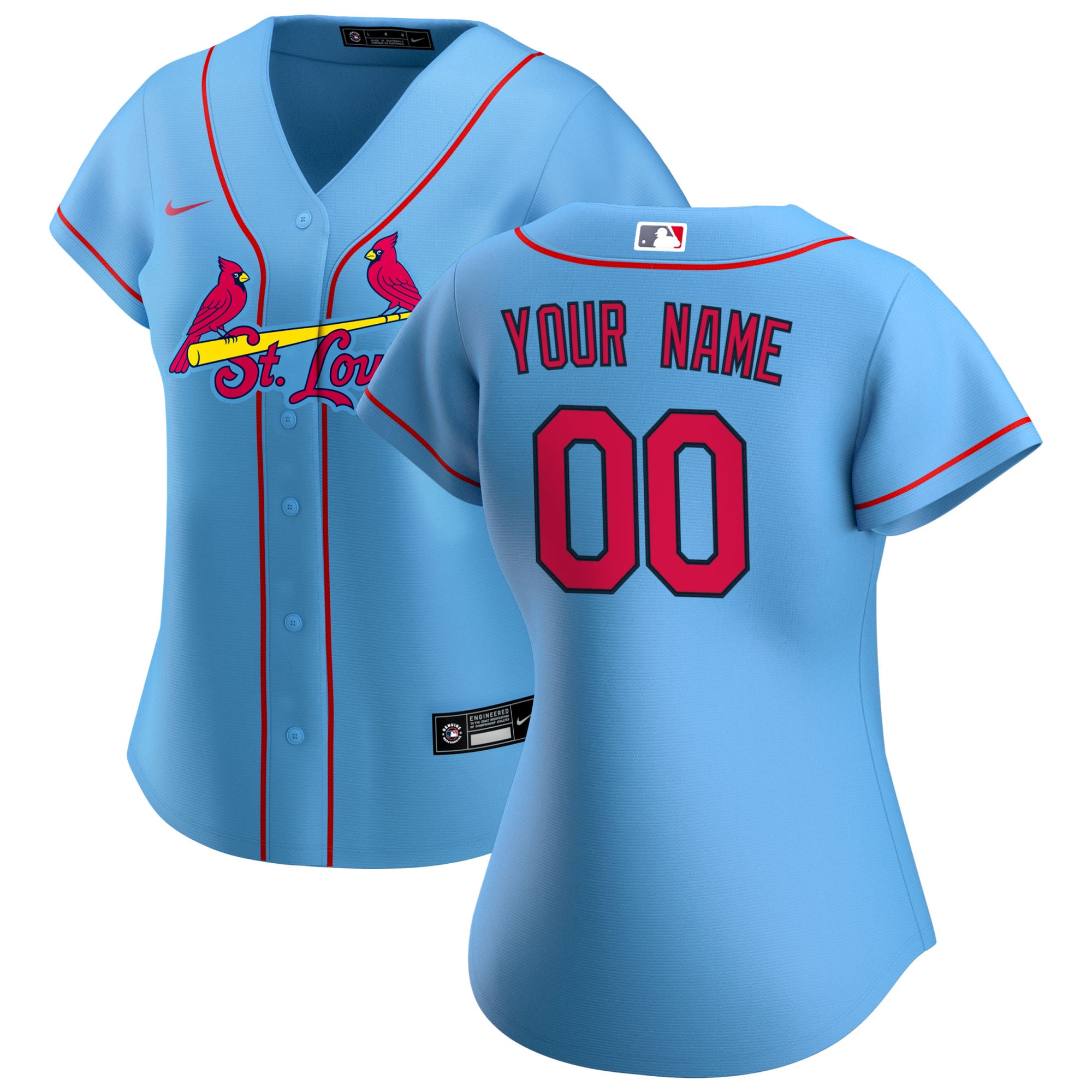 Women’s St. Louis Cardinals Blue Alternate Custom Jersey