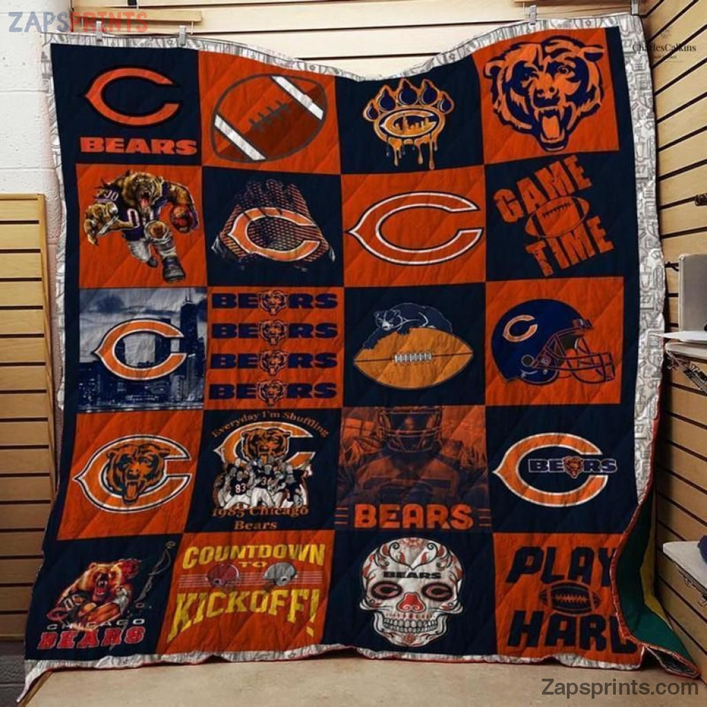 Chicago Bears 3 D Printing Quilt V28 Gift For Fan Football Lovers