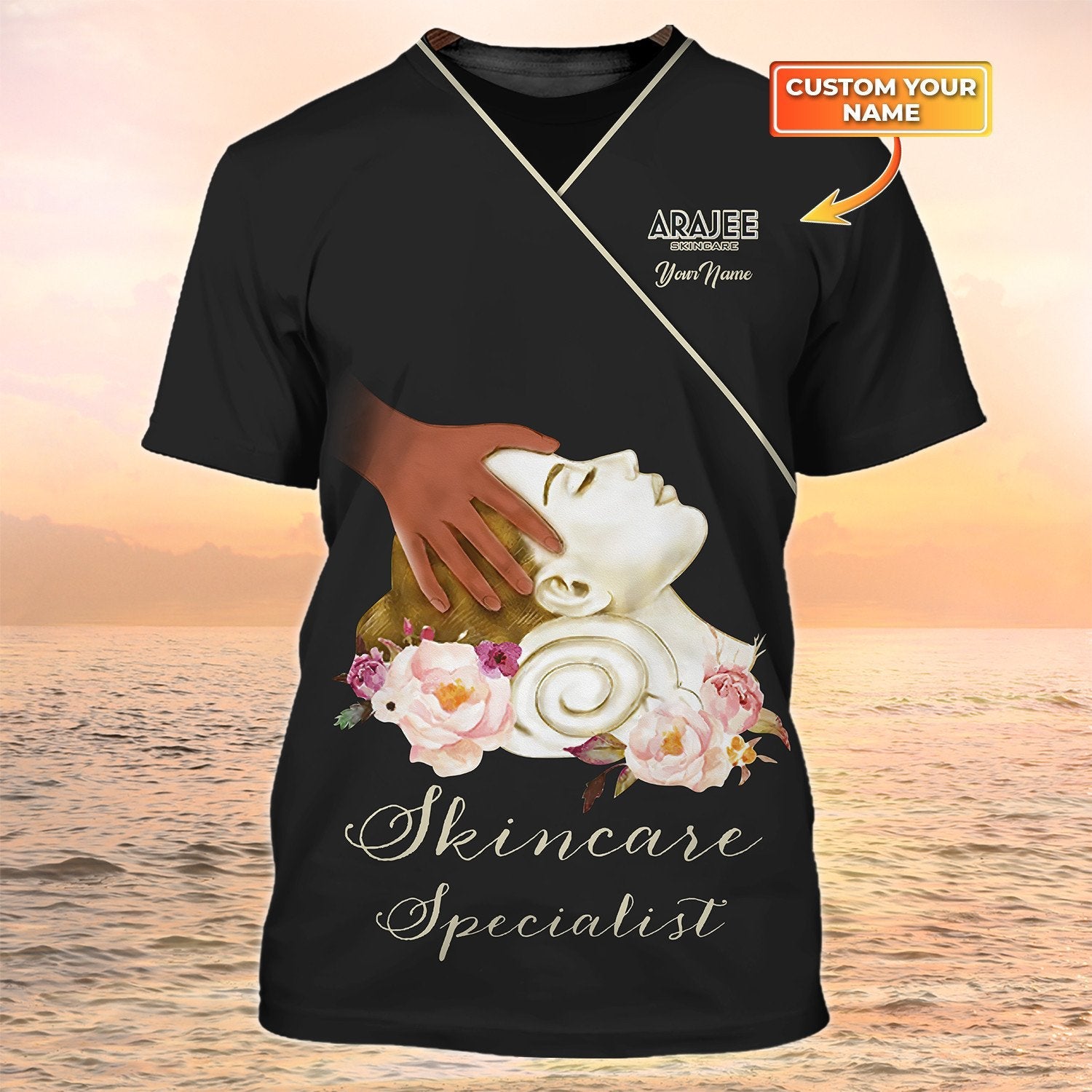 Skincare Specialist Tshirt Black Spa Uniform Skincare Specialist Custom Tshirt