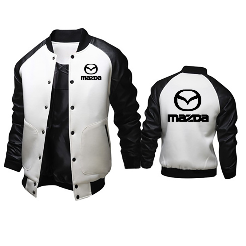 Spring Autumn Men’s Baseball Uniform Mazda Print Baseball Jackets Man High Quality Fleece Cotton Sportswear Fashion Sweatshirt alx