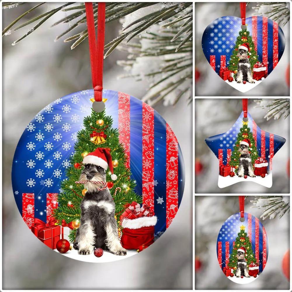 Schnauzer Christmas Ceramic Ornament Christmas Home Decor