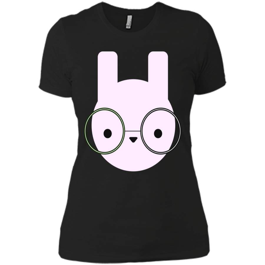 Cute Bunny Pastel Easter Rabbit Nerd Shirt Next Level Ladies Boyfriend Tee