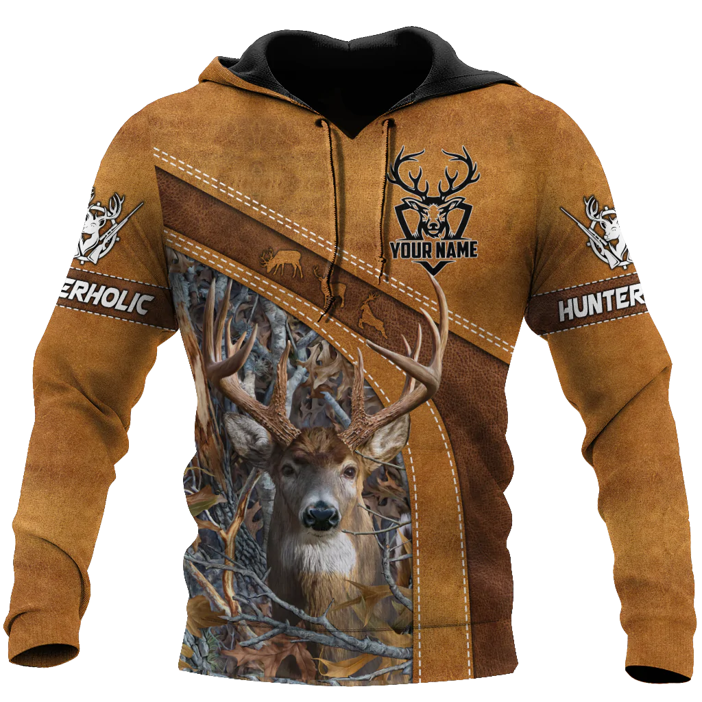 Personalized Name Hunterholic Hoodie, 3D All Over Printed Hunting Hoodie, Hunter Hoodie Men Women