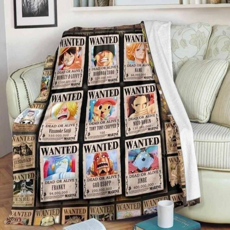 Wanted Manga One Piece Fleece Blanket