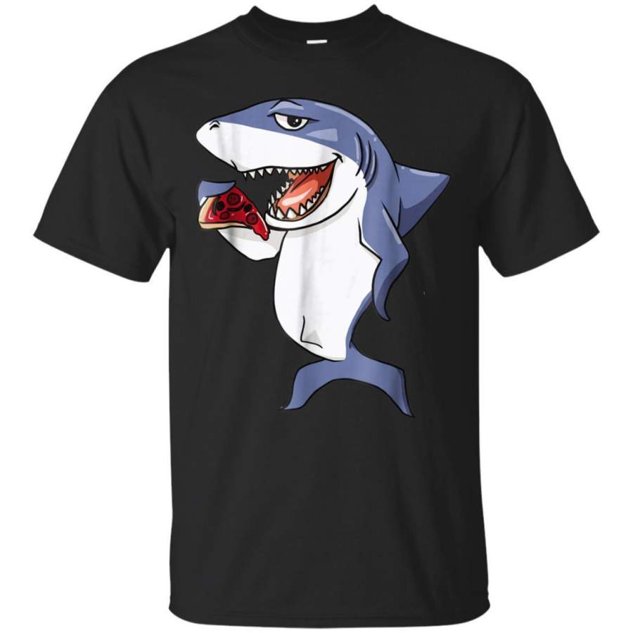 AGR Great White Shark Eating Pizza T Shirt In Dark Colors Jaq T-shirt