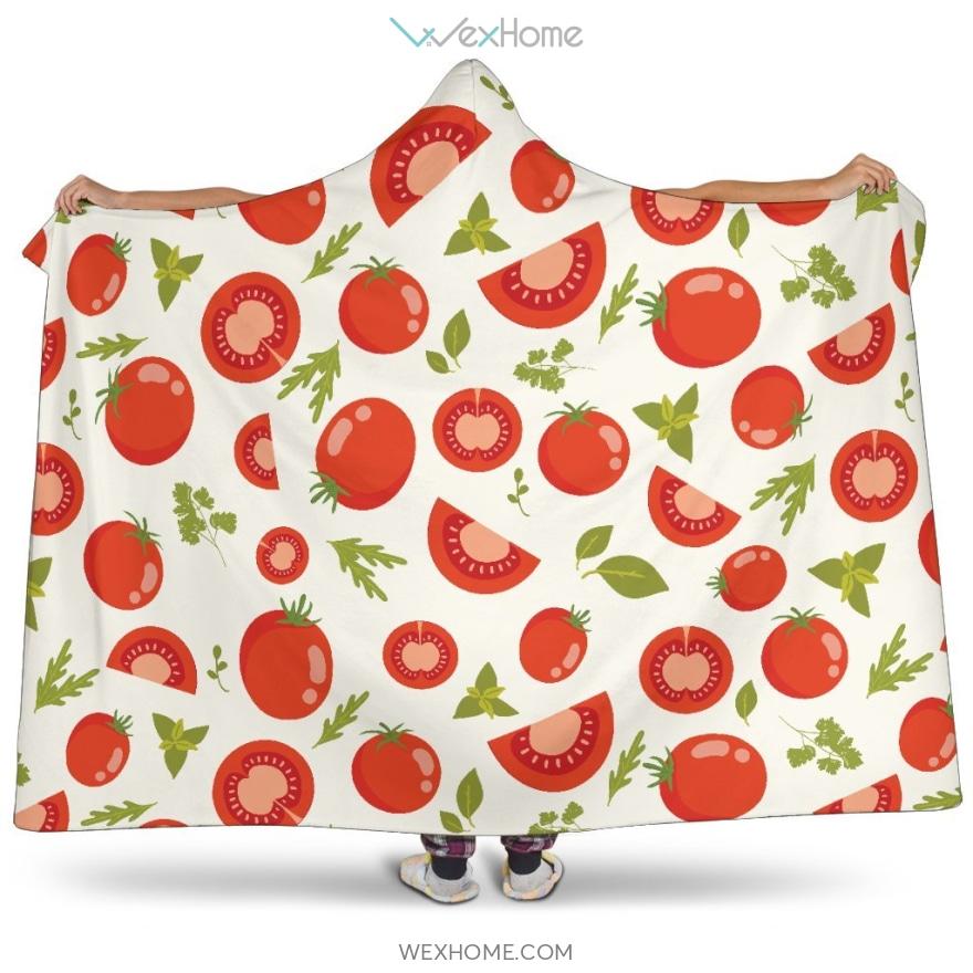 Tomato Pattern Hooded Blanket