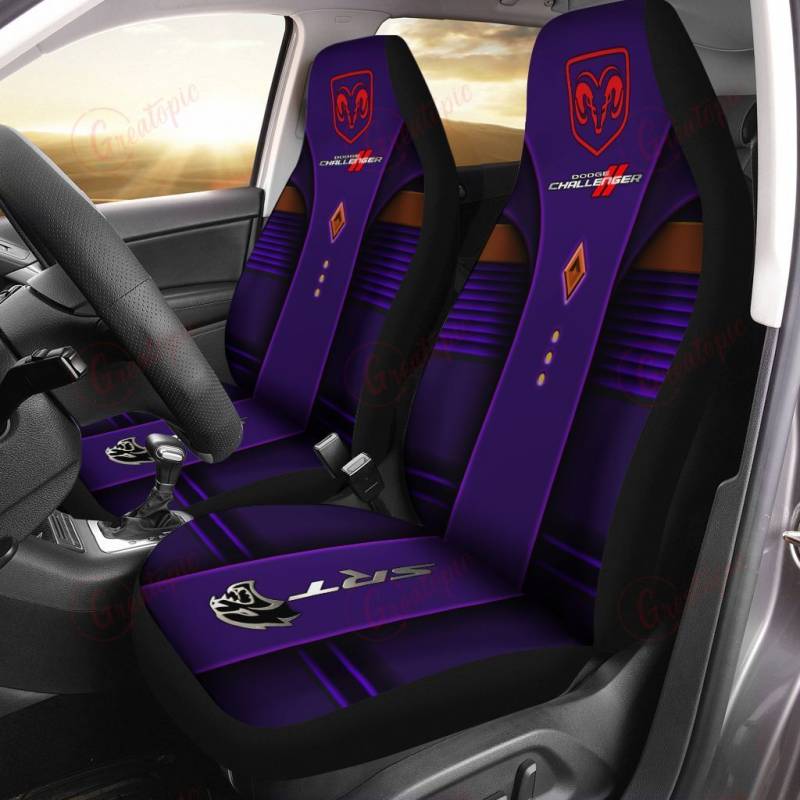 Dodge Challenger NCT Car Seat Cover (Set of 2) Ver 1 (Violet)