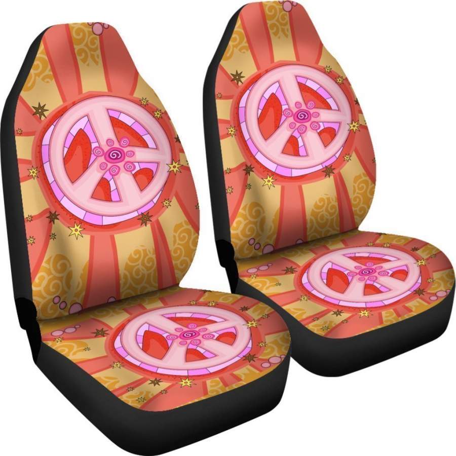 Hippie Peace Sign Universal Fit Car Seat Covers Oralie Shop