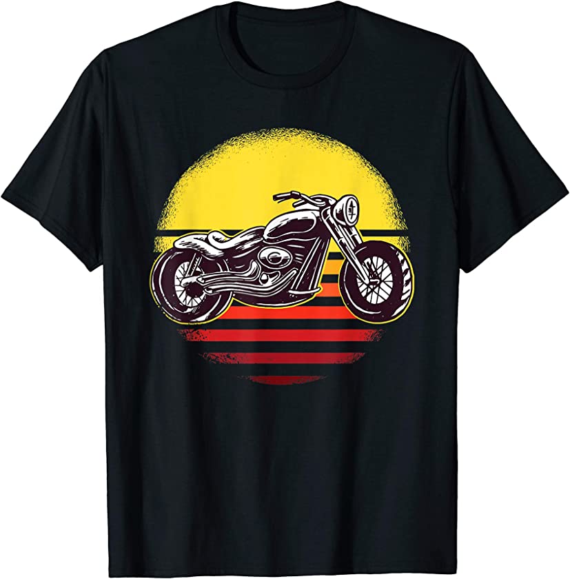 Vintage Motorcycle Retro Sunset Biker Distressed Men Women T-Shirt