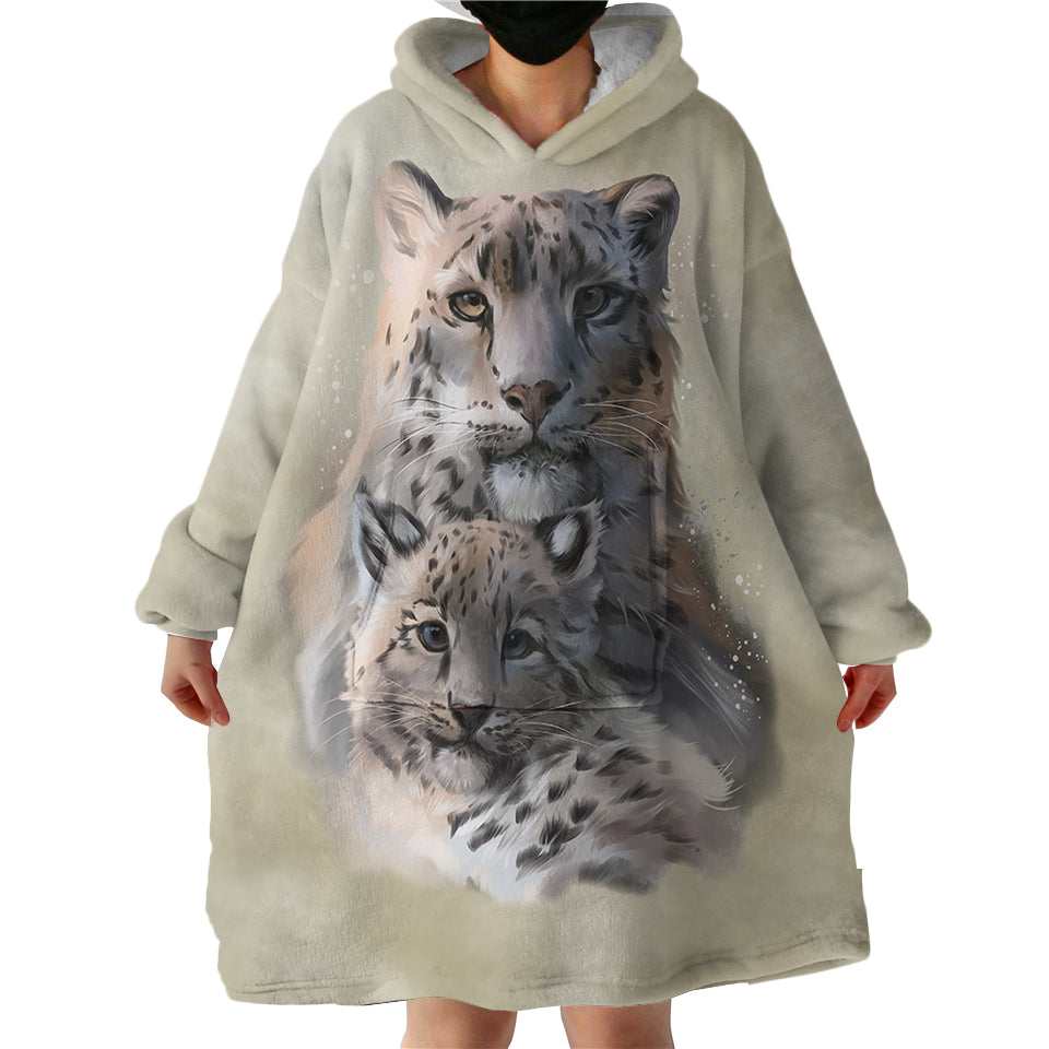 3D Leopards Swlf1192 Hoodie Wearable Blanket