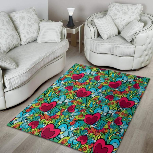 Floral Psychedelic Area Rug