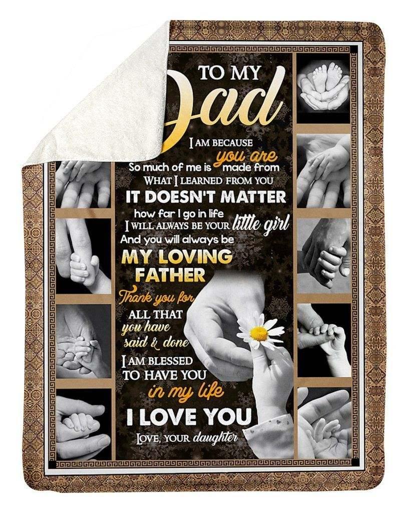 [Personalized Name] To My Dad Thank You For All That In My Life – Best Gift For Dad, Gift For Home Decor, Gift For Family  – Fleece Blanket