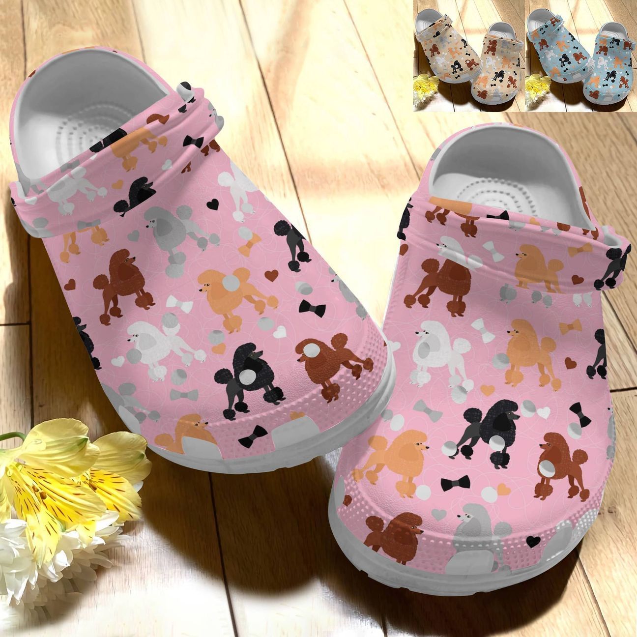 Dog Personalize Clog, Custom Name, Text, Fashion Style For Women, Men, Kid, Print 3D Poodle V2