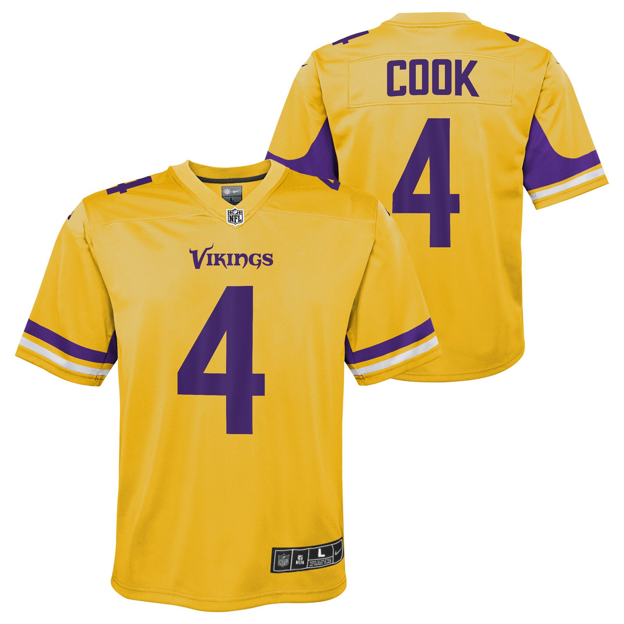 Youth Minnesota Vikings Dalvin Cook Gold Team Inverted Game Jersey